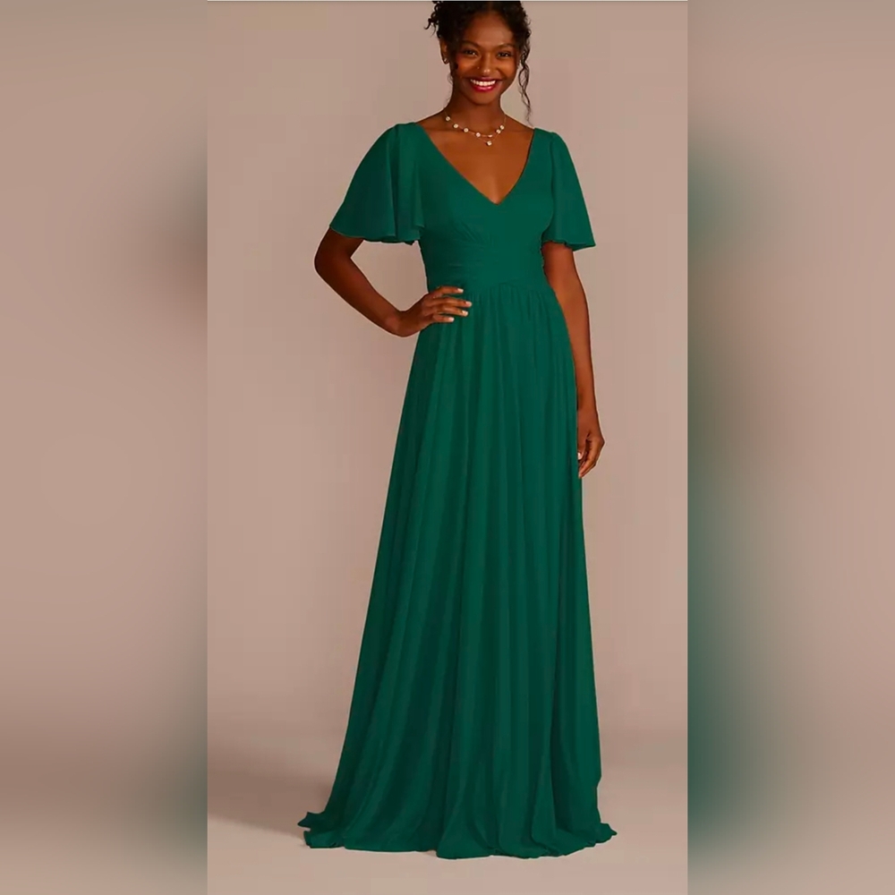 David's Bridal Juniper F19933, Mesh Bridesmaid, Elegant Dress, NWT
